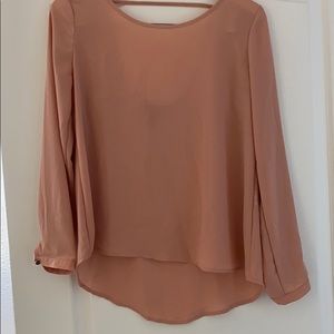 Full Sleeved Peach Blouse with scoop back